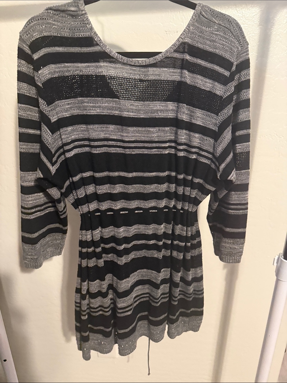 Motherhood Maternity Black & Gray Striped Knit Top - Picture 3 of 3